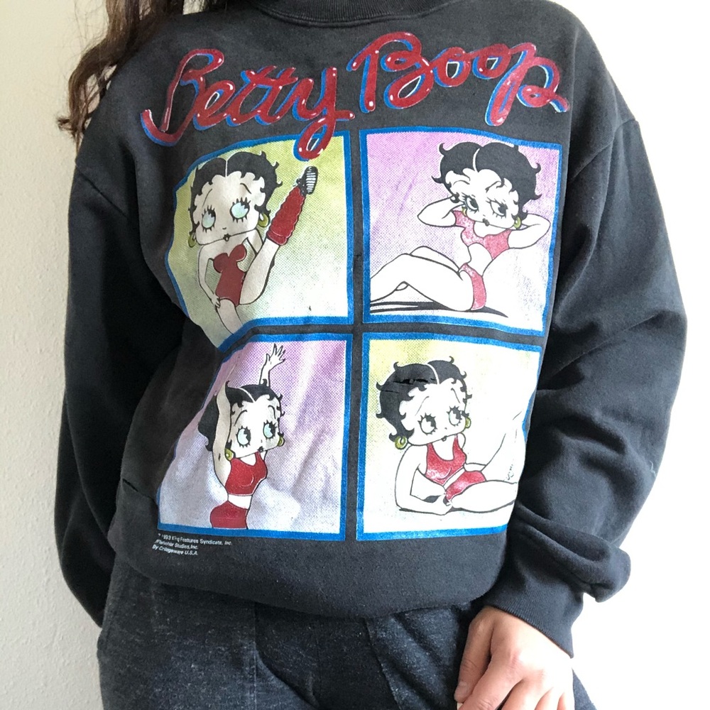Vintage Betty Boop Black Graphic Sweatshirt